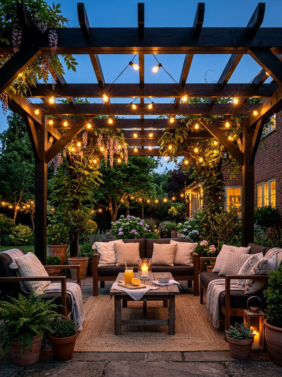 Pergola With String Lights - 30 garden pergola ideas