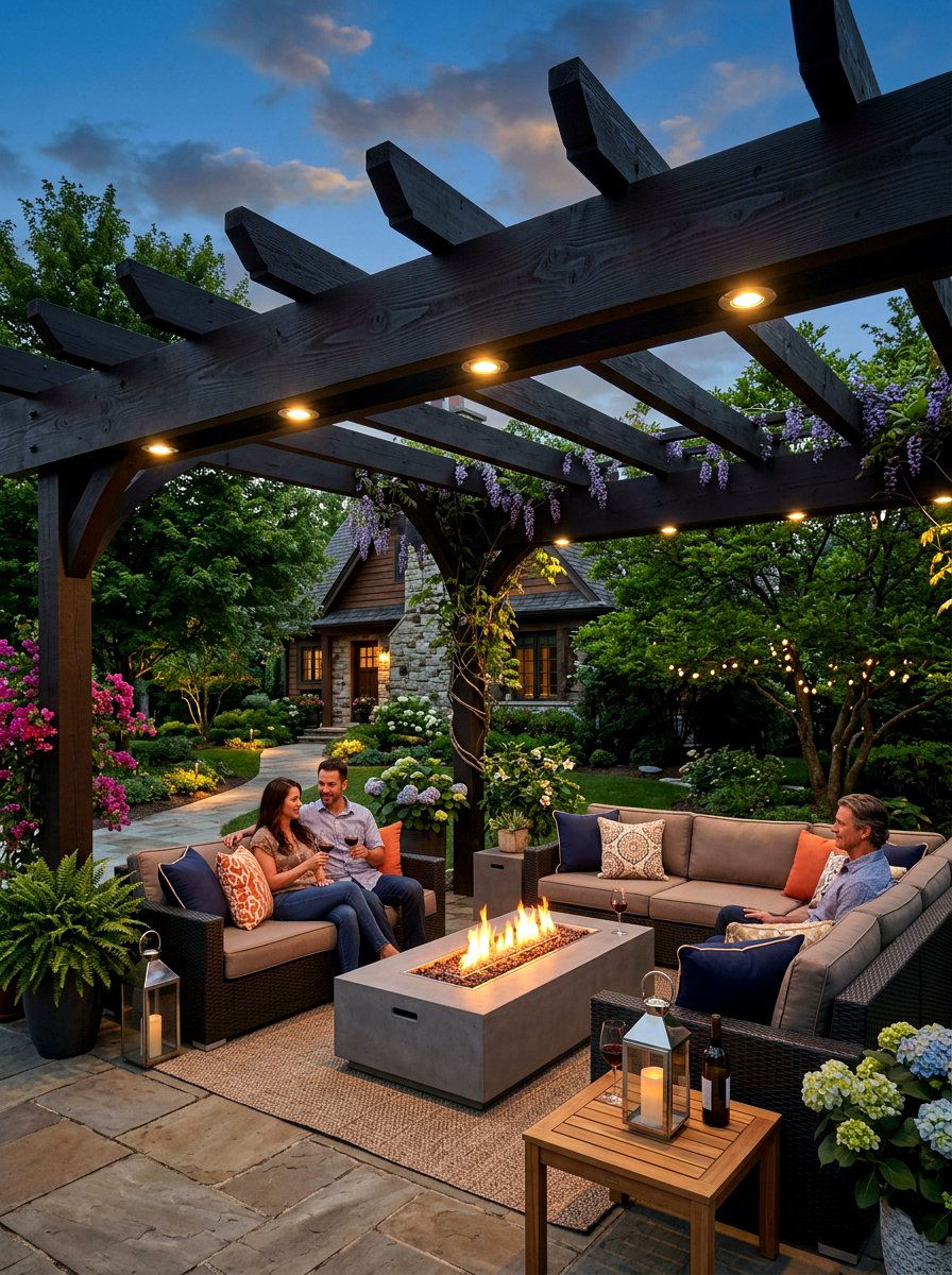Pergola beam light - 30 landscape lighting ideas