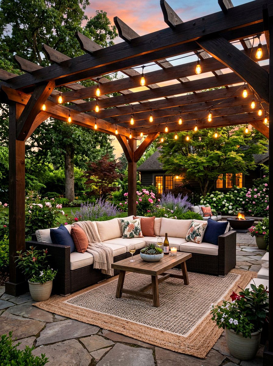 Pergola canopy lights - 30 string light ideas