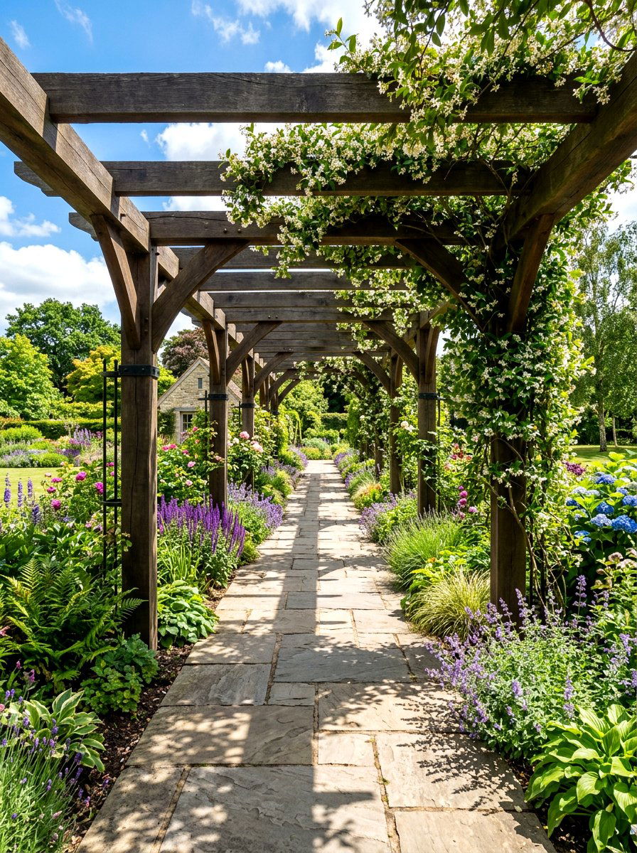 Pergola covered walkway - 30 breezeway garden ideas