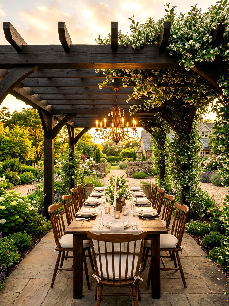 Pergola dining area - 30 summer hosting home ideas