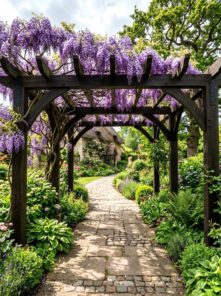 Pergola entryway structure - 30 curb appeal landscaping ideas