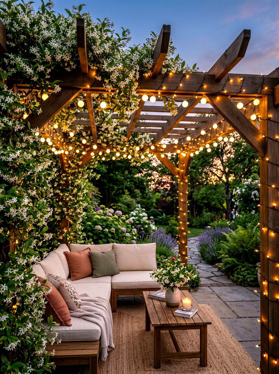 Pergola fairy light - 30 outdoor lighting ideas