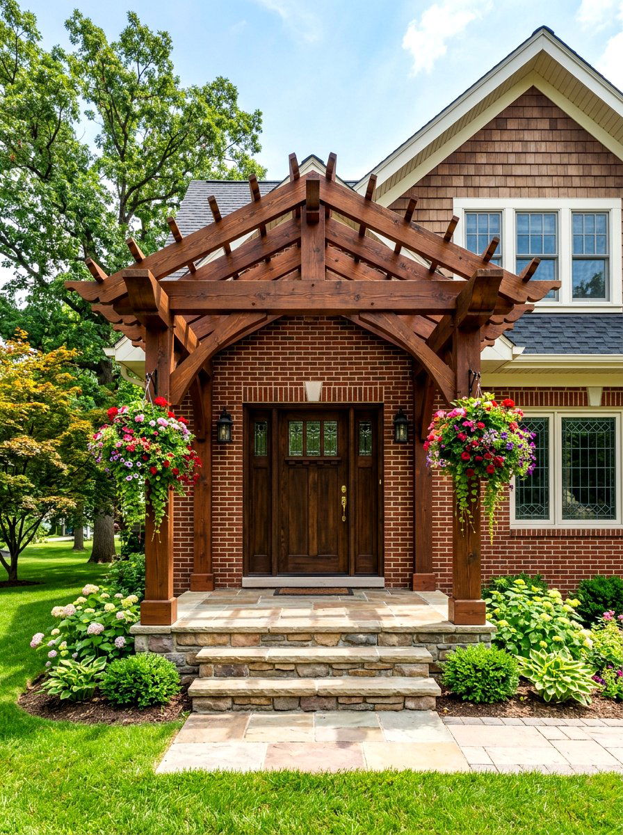 Pergola front door entry - 30 arbor entry exterior ideas