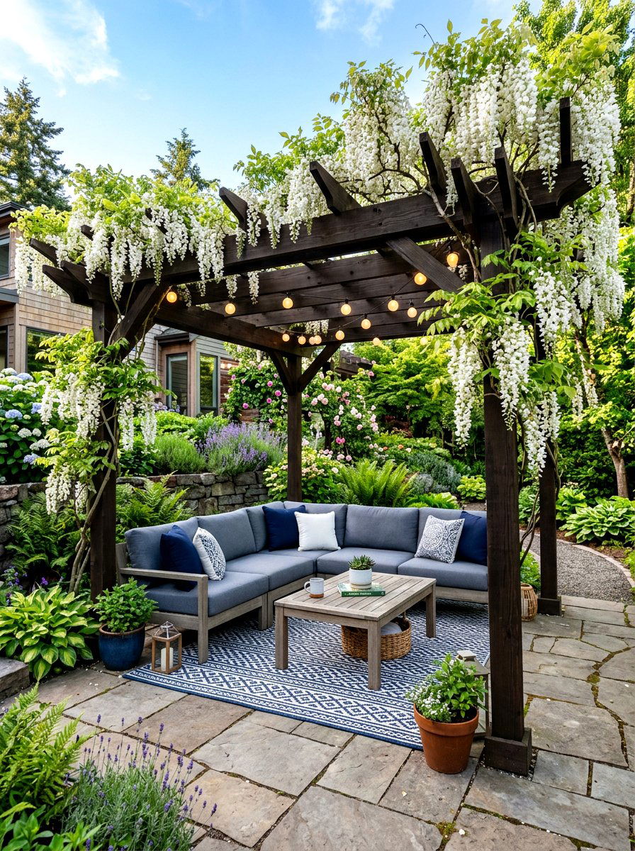 Pergola garden retreat - 30 weekend garden retreat ideas