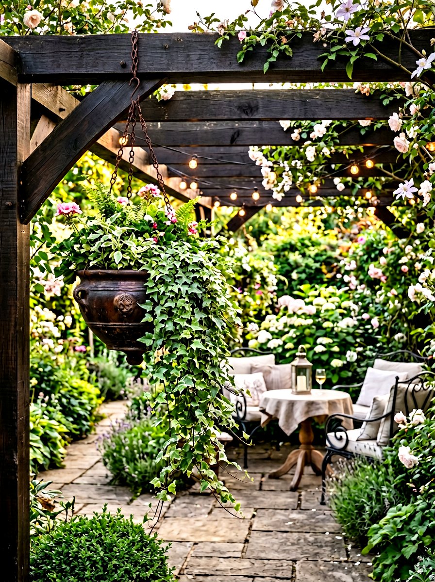 Pergola hanging pot - 30 hanging container garden ideas
