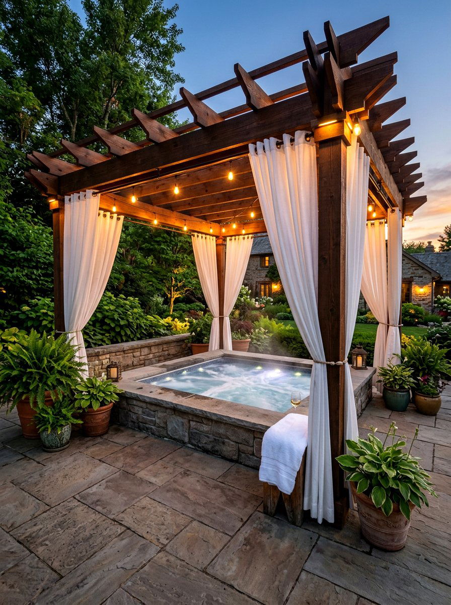 Pergola over hot tub - 30 patio pergola ideas