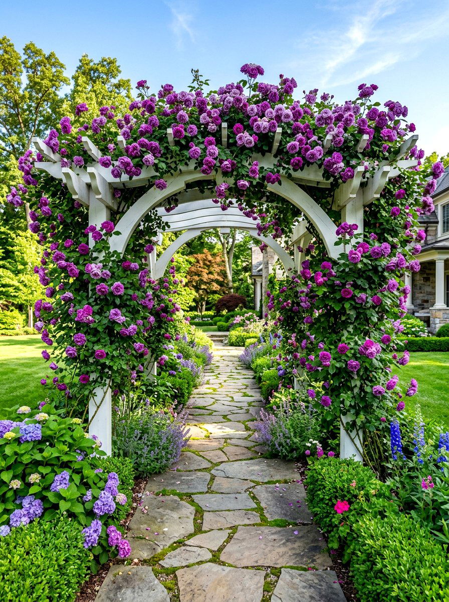 Pergola rose walkway - 30 rose garden walkway ideas