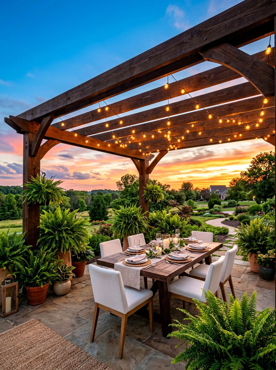 Pergola string lights - 30 pergola lighting ideas