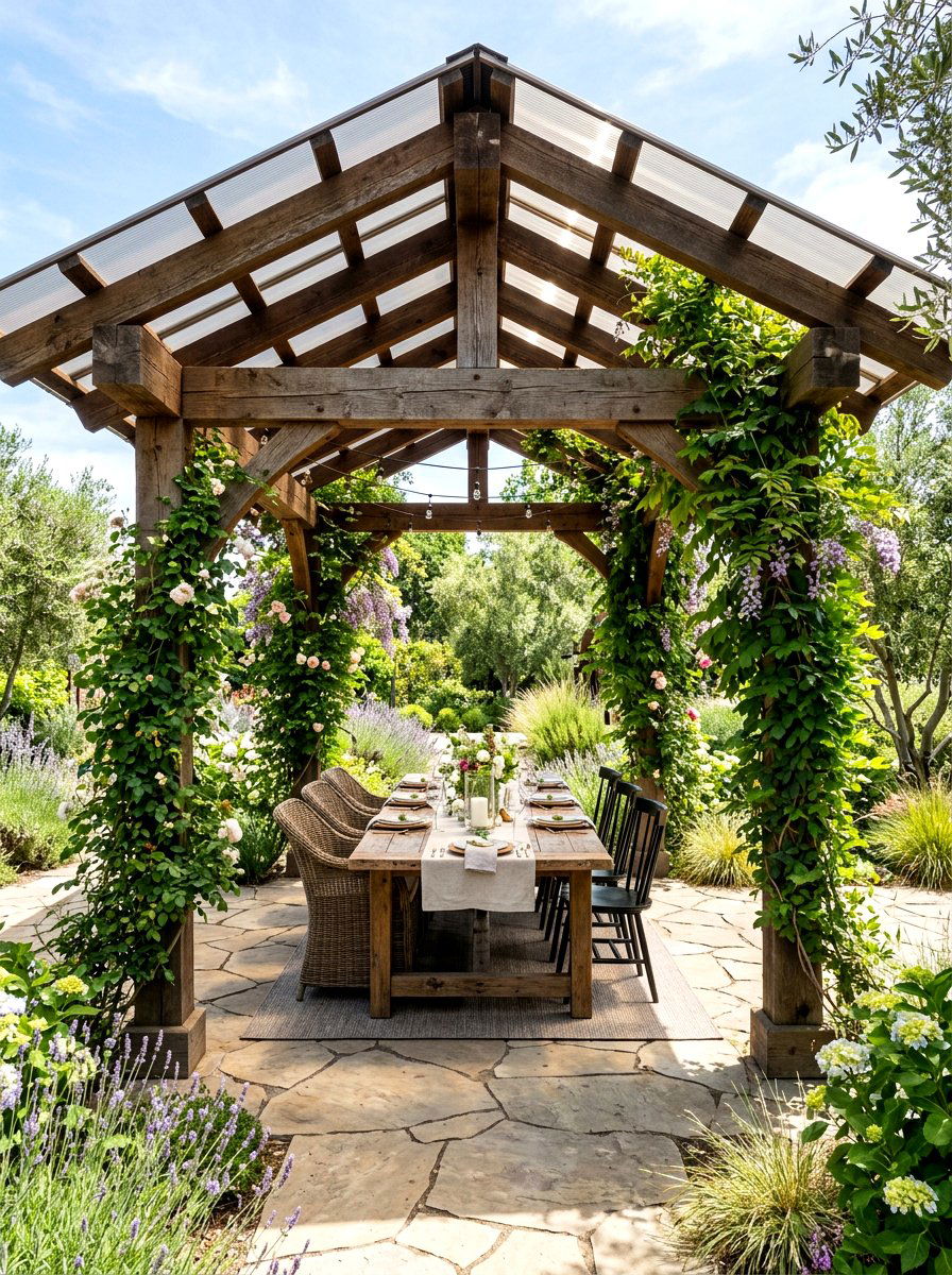 Pergola style gazebo - 30 patio gazebo ideas