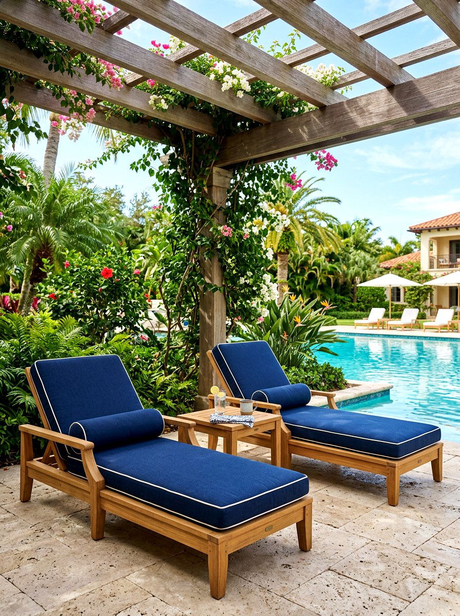 Pergola teak seating - 30 pergola seating ideas