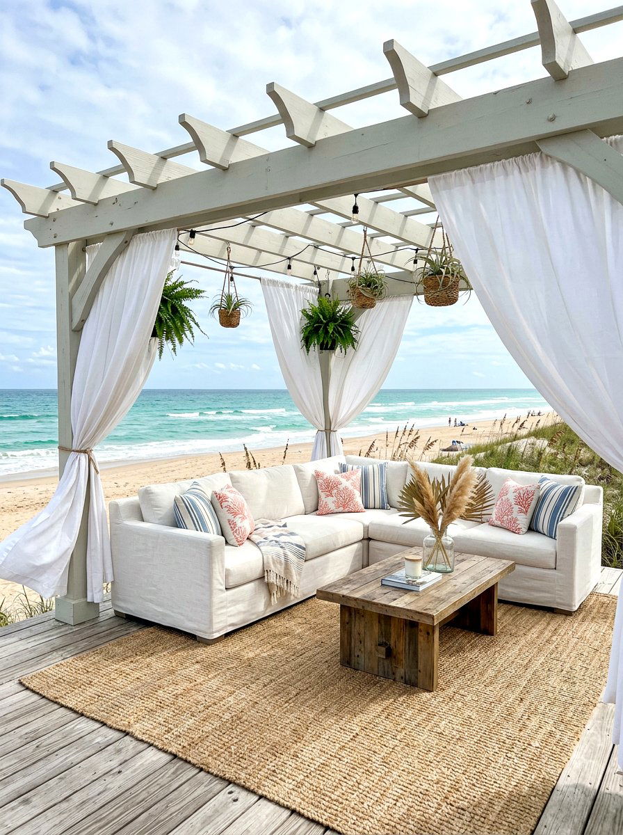 Pergola with curtains - 30 patio pergola ideas