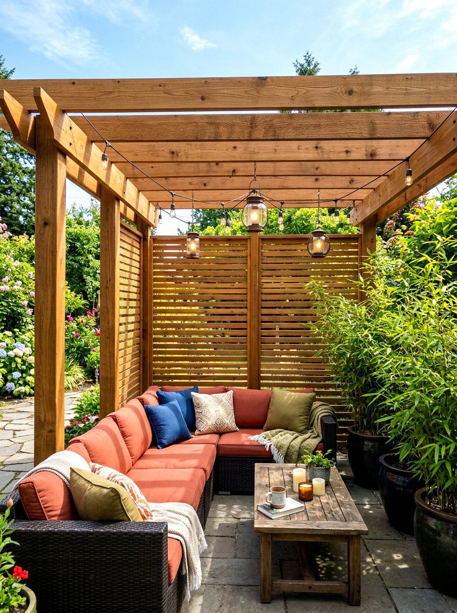 Pergola with privacy screens - 30 modern pergola ideas