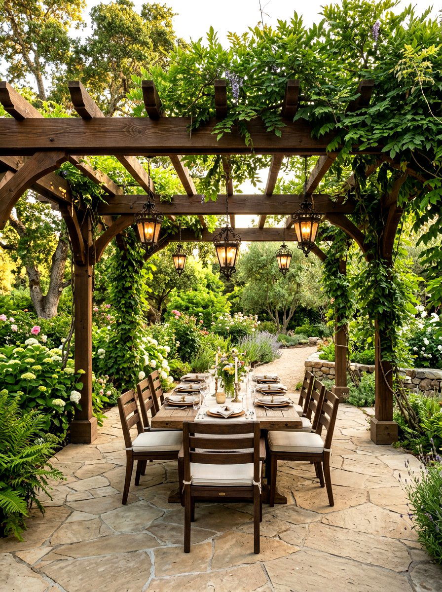Pergola - 30 family cookout backyard ideas