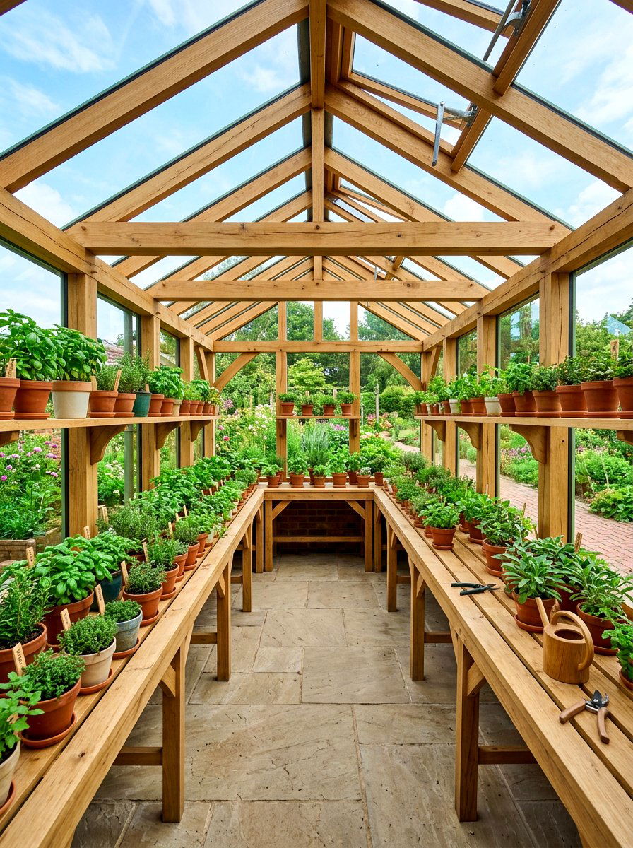 Perimeter Bench System - 30 greenhouse plant layout ideas