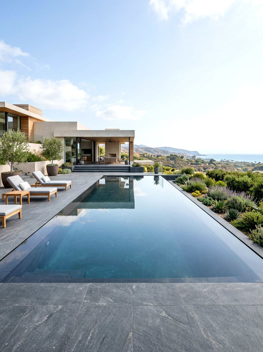 Perimeter overflow infinity pool - 30 infinity pool backyard ideas