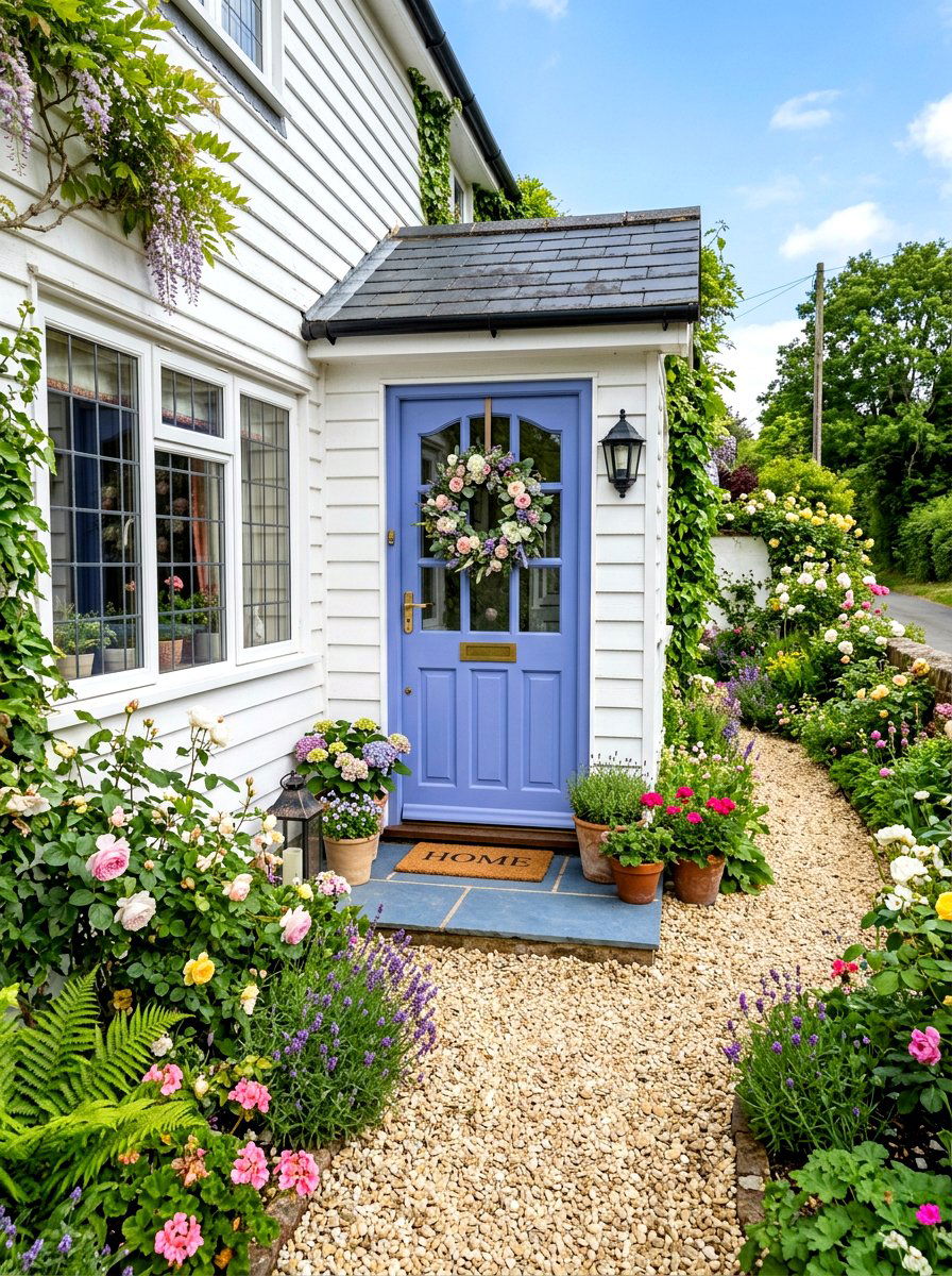 Periwinkle front door - 30 front door color ideas