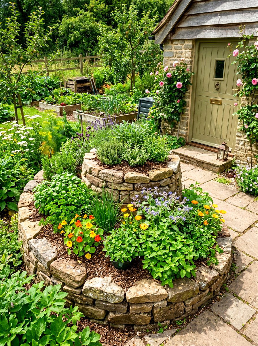 Permaculture herb spiral - 30 raised herb spiral ideas