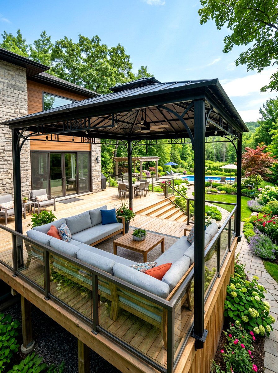 Permanent Metal Gazebo With Deck - 30 metal gazebo ideas