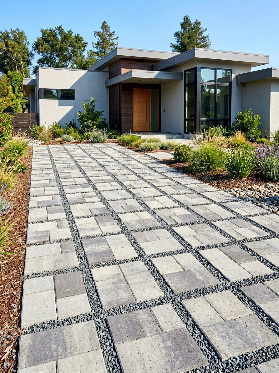 Permeable Driveway Pavers - 30 xeriscape backyard ideas