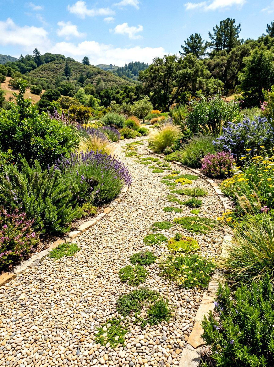 Permeable Gravel Path - 30 rewilded backyard ideas