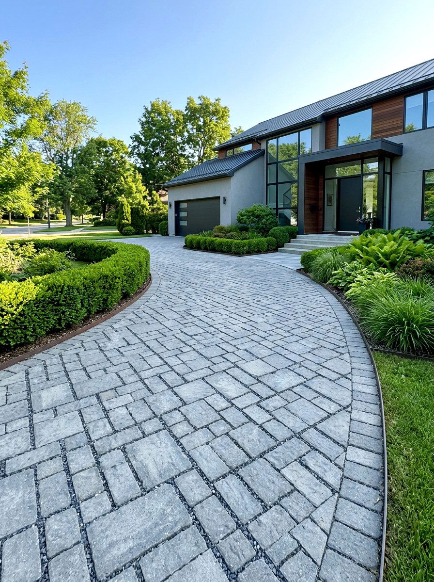 Permeable Paver Driveway - 30 drainage landscaping ideas