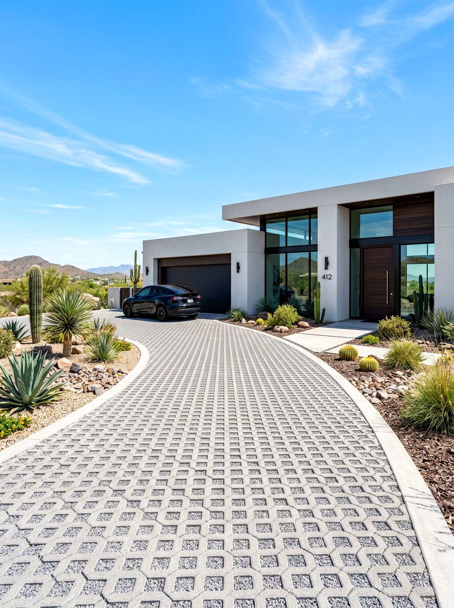 Permeable Paver Driveway - 30 gravel driveway ideas