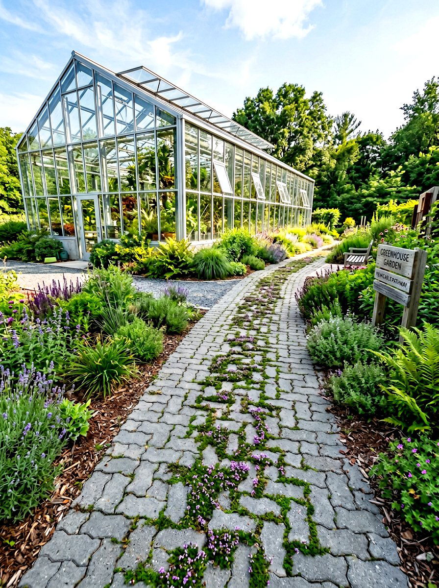 Permeable Paver Greenhouse Walkway - 30 greenhouse walkway ideas