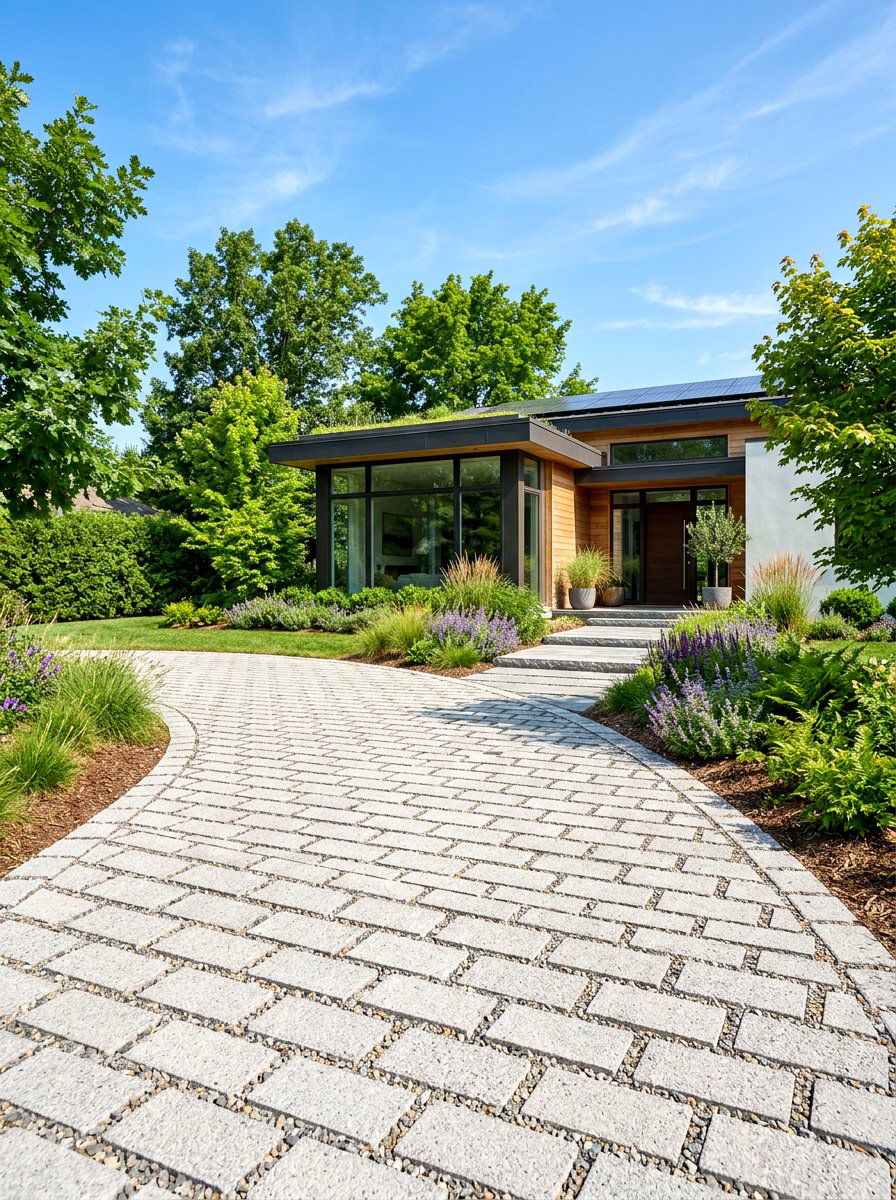 Permeable driveway pavers - 30 paver driveway ideas