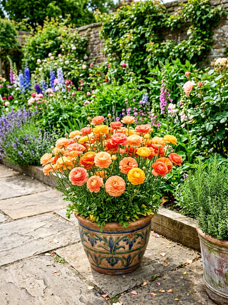 Persian Buttercup Bed - 30 early spring flower bed ideas