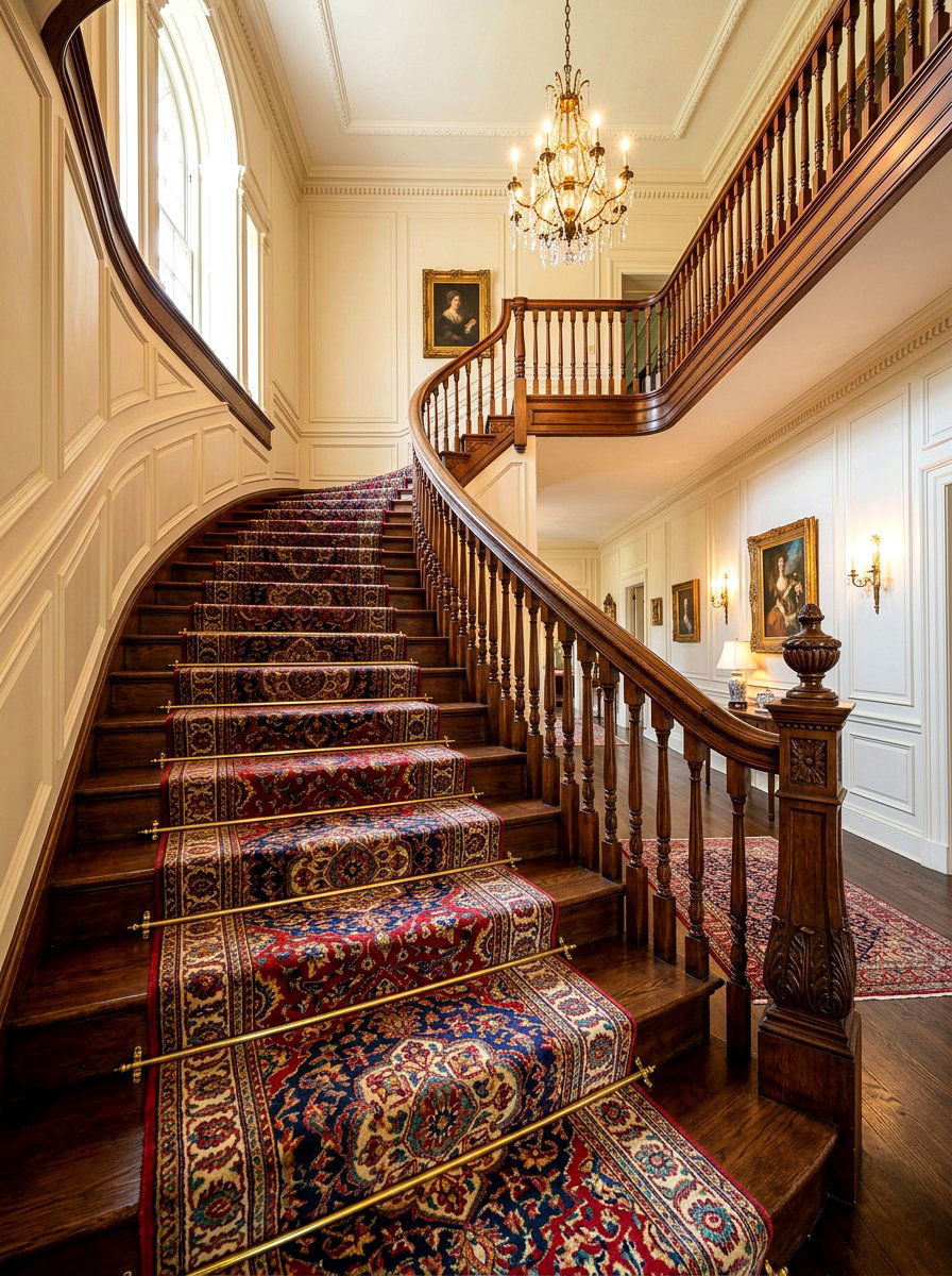Persian Stair Runner - 30 vintage stair carpet ideas