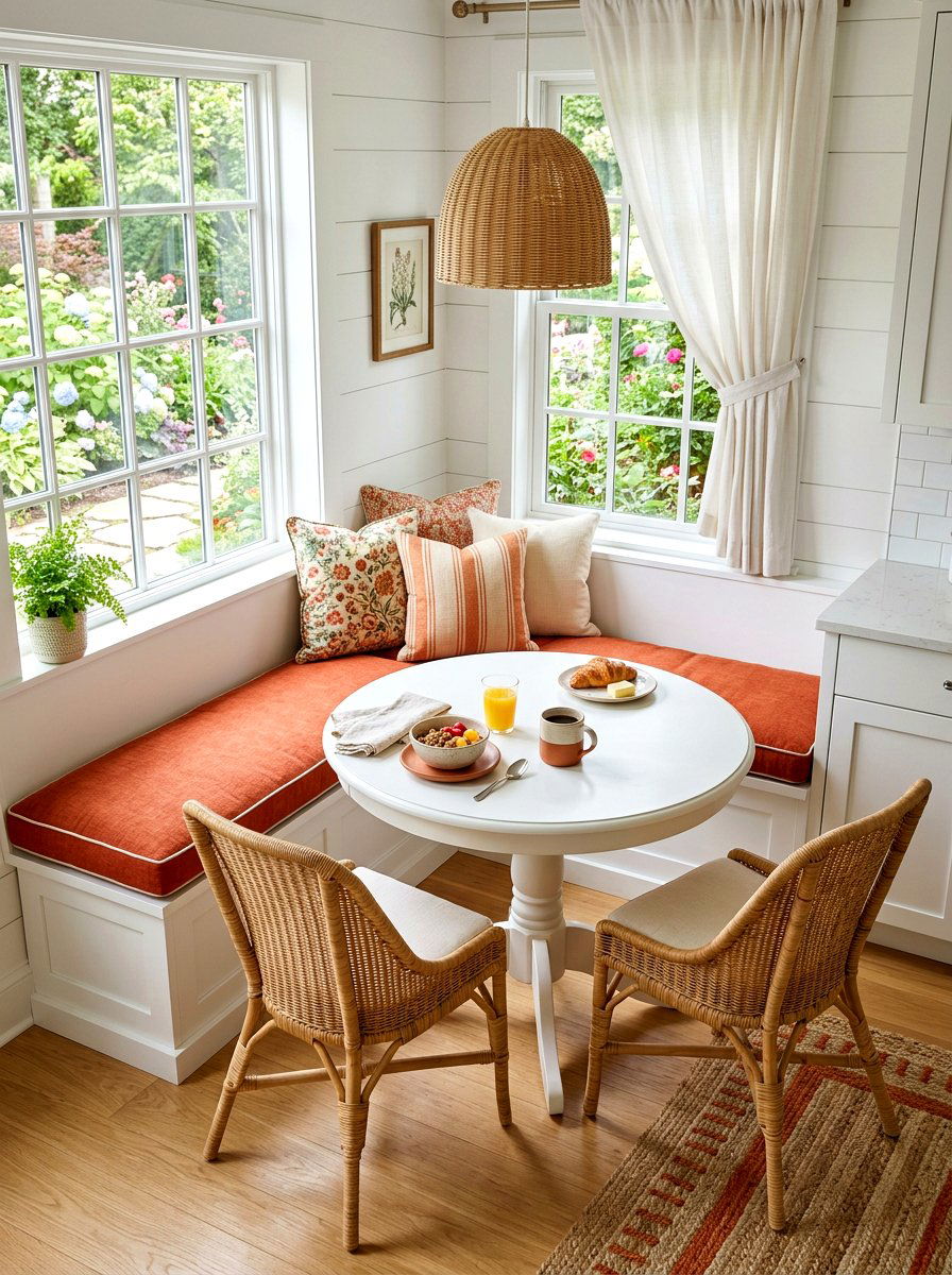 Persimmon Breakfast Nook Bench - 30 persimmon decor ideas