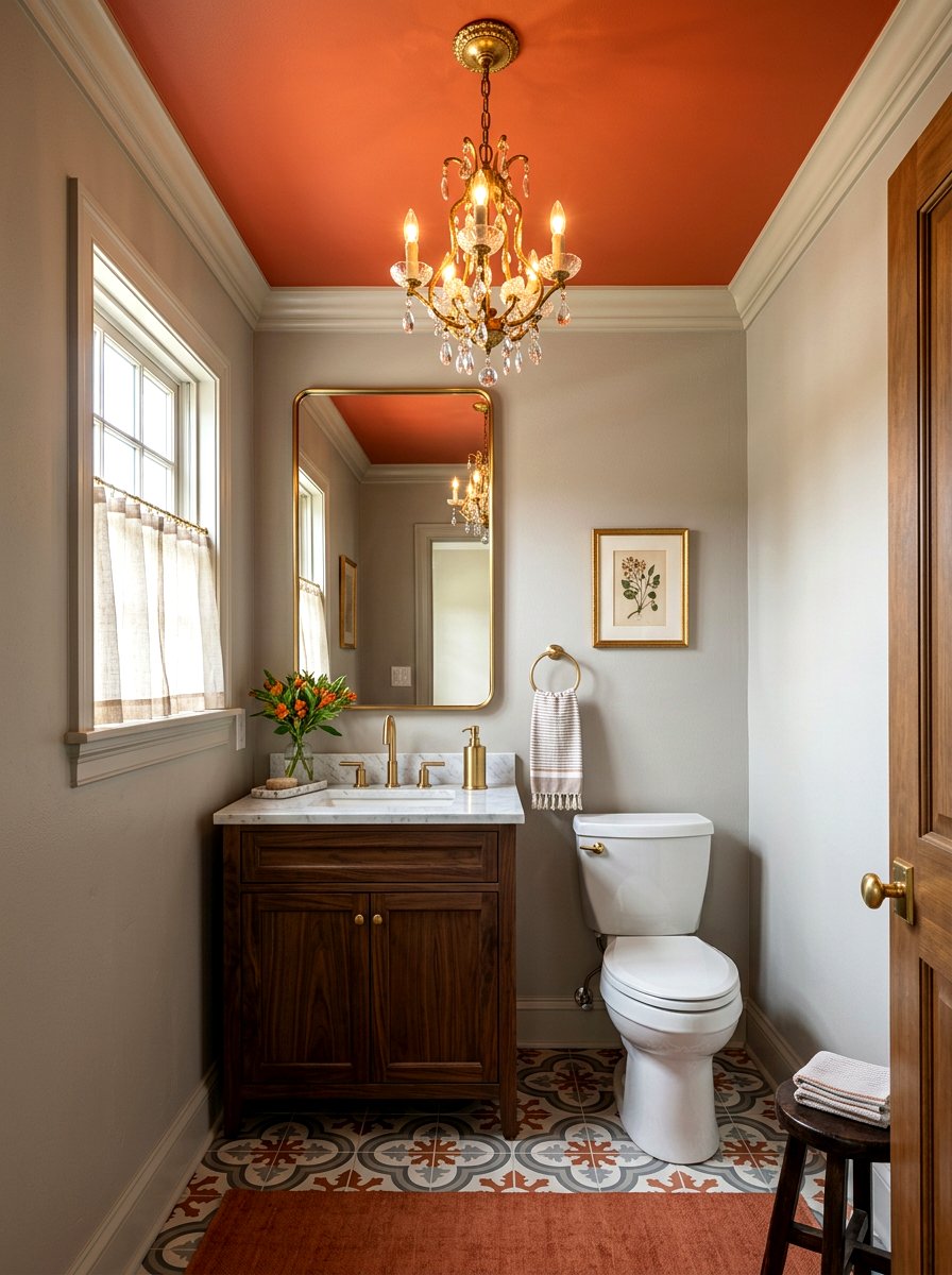 Persimmon Ceiling Paint Powder Room - 30 persimmon powder room ideas