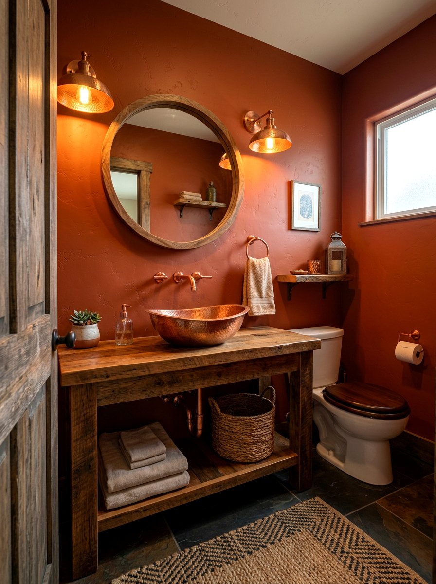 Persimmon Copper Accent Powder Room - 30 persimmon powder room ideas