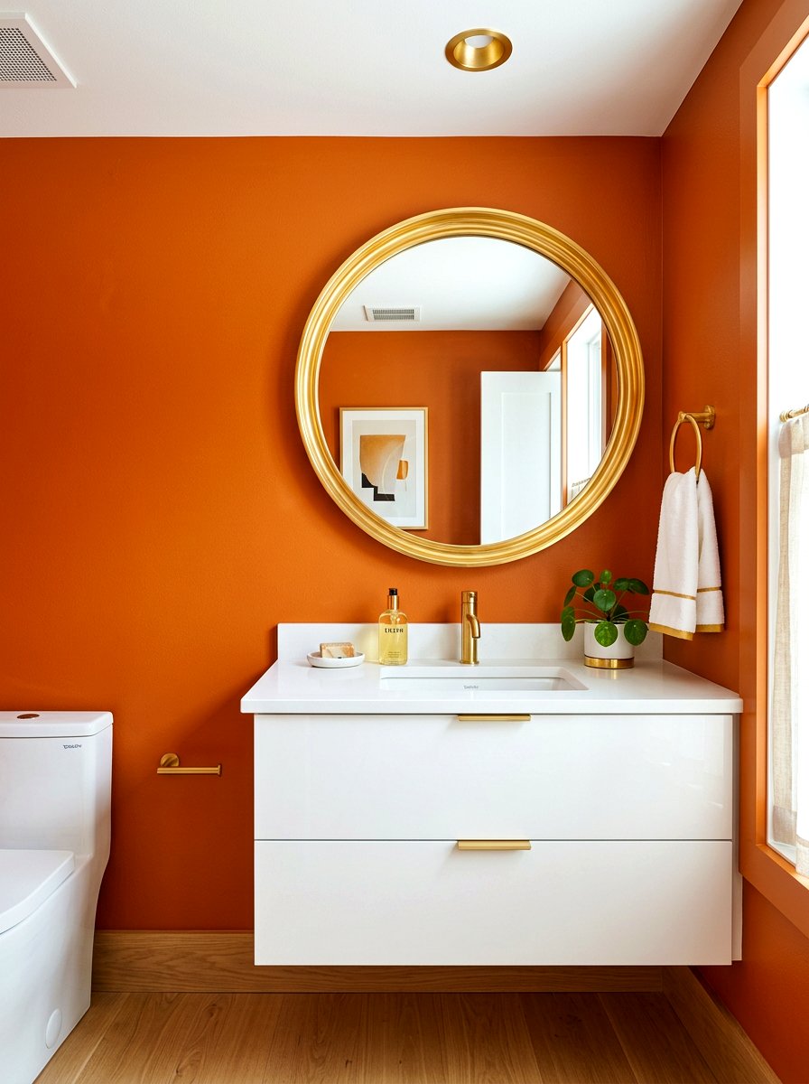 Persimmon Gold Fixture Powder Room - 30 persimmon powder room ideas