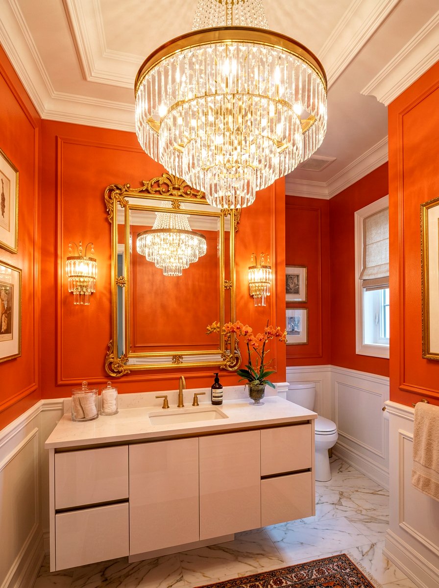 Persimmon Luxury Lighting Powder Room - 30 persimmon powder room ideas