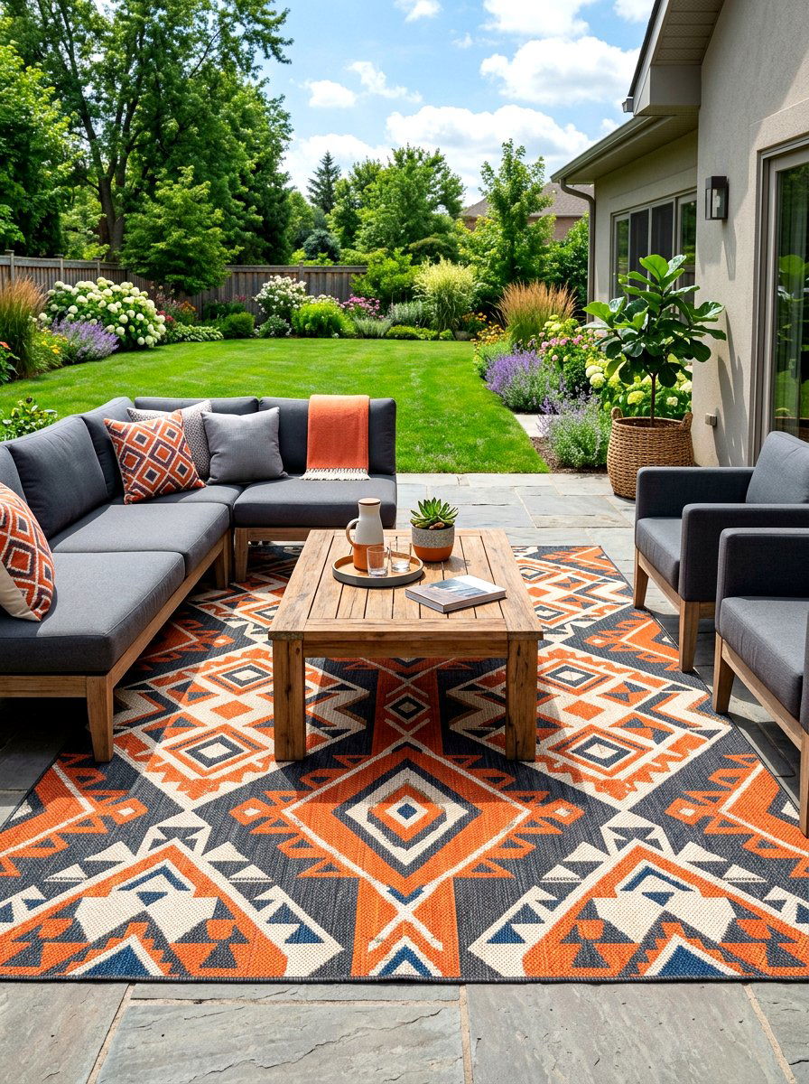 Persimmon Outdoor Patio Rug - 30 persimmon decor ideas