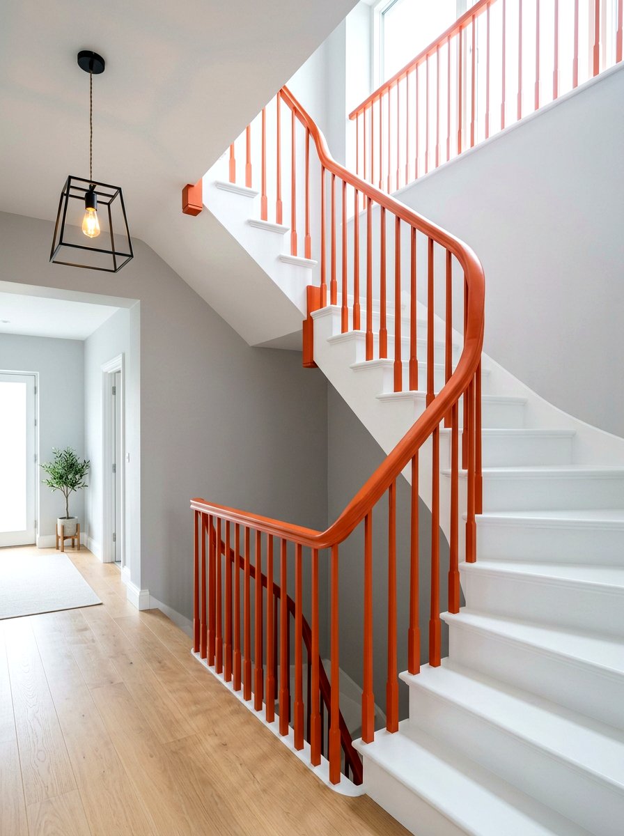 Persimmon Staircase Wood Paint - 30 persimmon decor ideas
