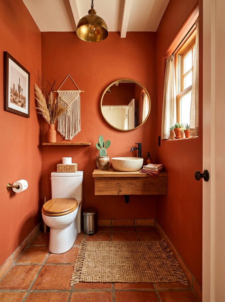 Persimmon Terracotta Powder Room - 30 persimmon powder room ideas