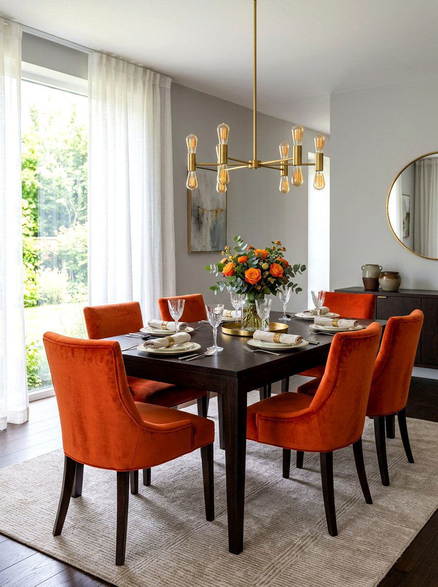 Persimmon Velvet Dining Chairs - 30 persimmon decor ideas