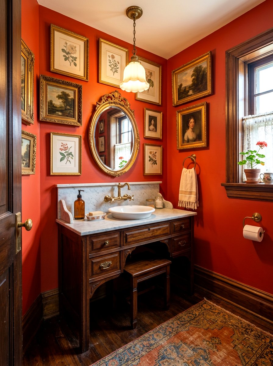Persimmon Vintage Powder Room - 30 persimmon powder room ideas