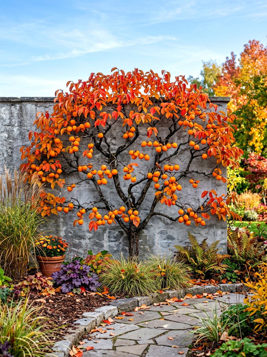 Persimmon tree fan shape - 30 espalier fruit tree ideas
