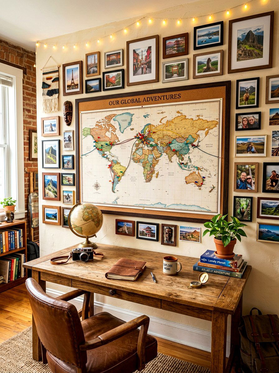 Personal Travel Map - 30 gallery wall ideas