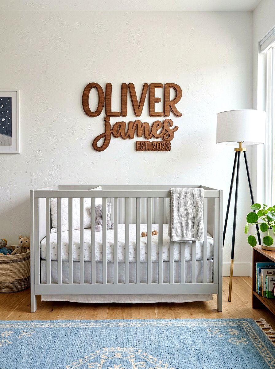 Personalized Name Sign - 30 nursery accent wall ideas