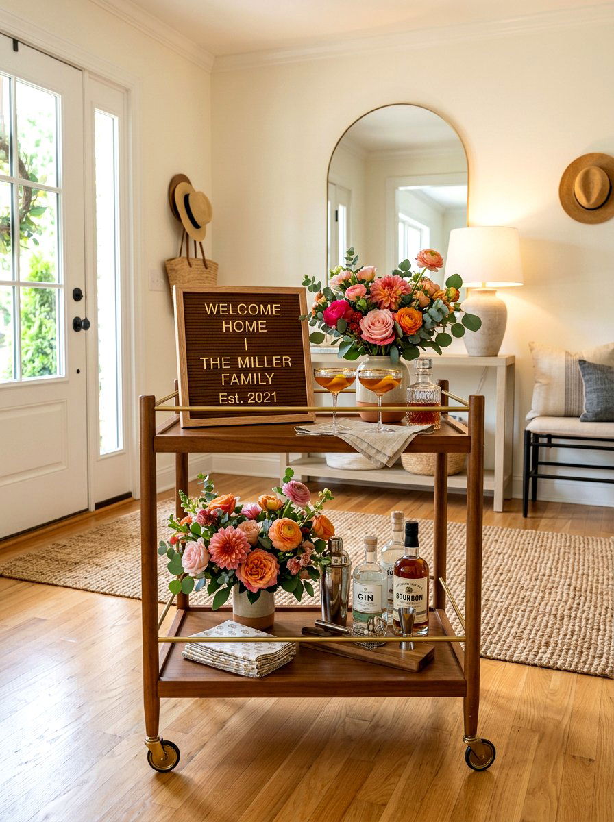 Personalized Signage Cart - 30 champagne cart decor ideas