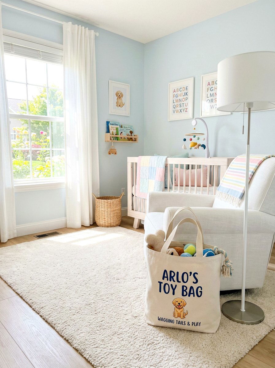 Personalized canvas dog toy bag - 30 pet toy basket ideas