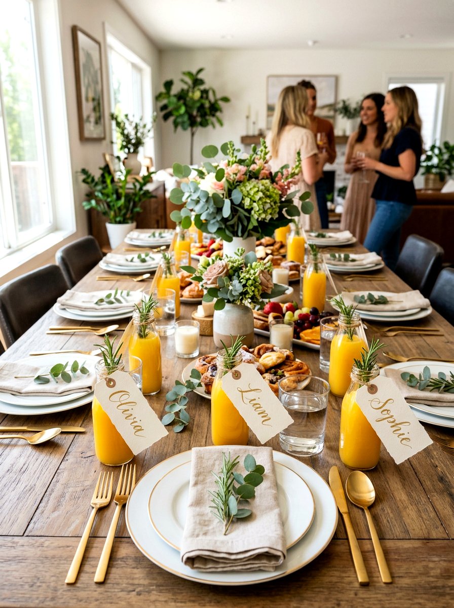 Personalized name cards - 30 New Year brunch table ideas