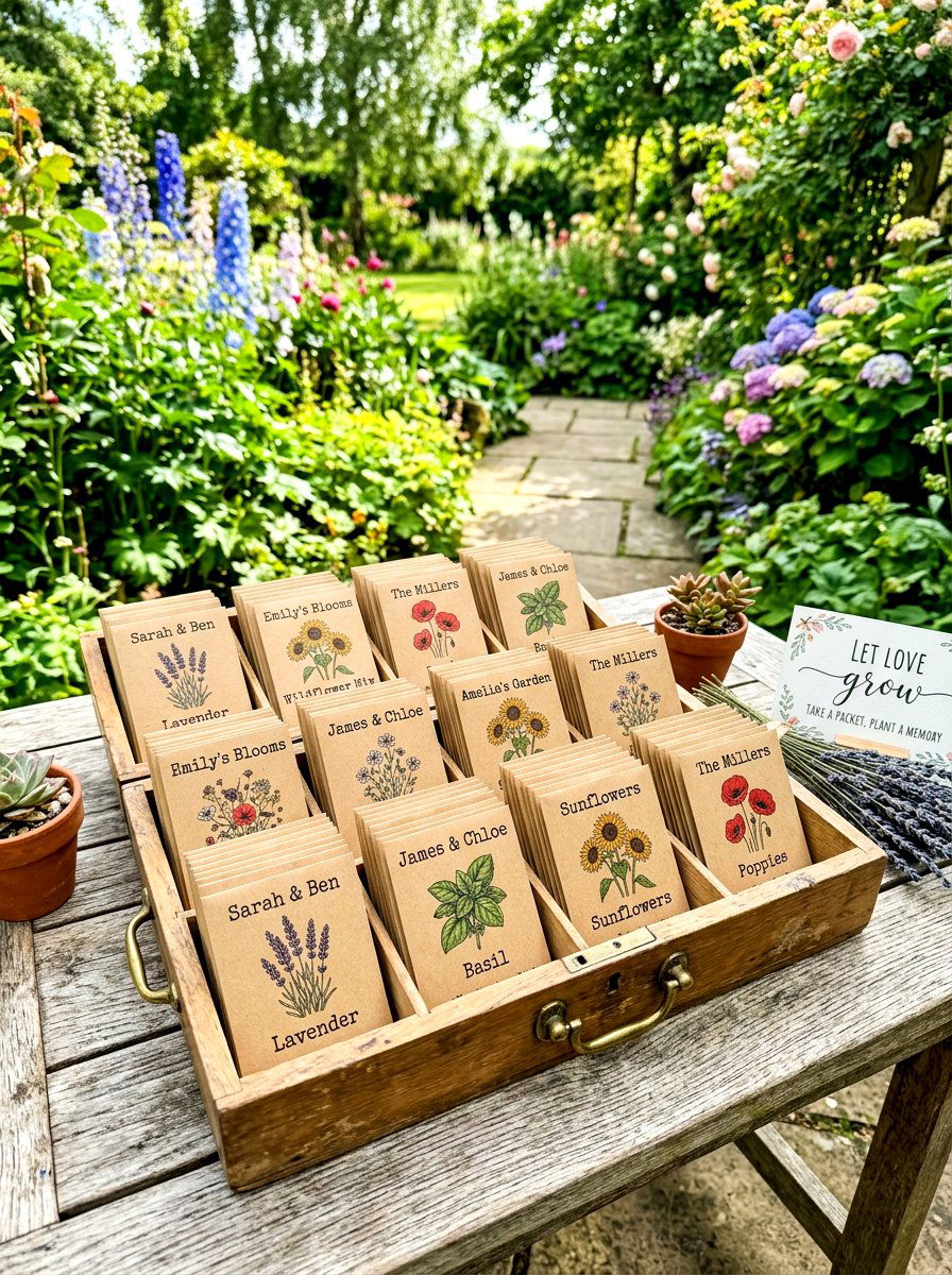 Personalized seed packets - 30 bridal shower garden party ideas