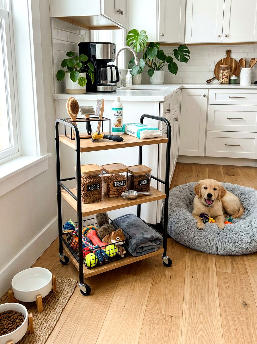 Pet Care Rolling Cart - 30 rolling cart storage ideas