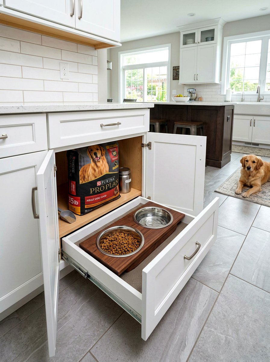 Pet Feeding Station - 30 repurposed cabinet ideas